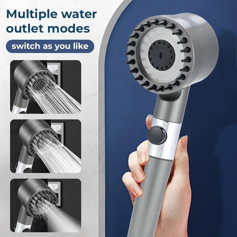 High-Pressure Filtered Shower Head with Handheld, 3 Spray Modes and 1.5 M Hose for Hard Water