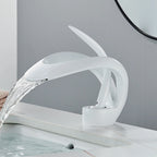 Waterfall Basin Faucet Single Handle Solid Brass