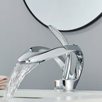 Waterfall Basin Faucet Single Handle Solid Brass