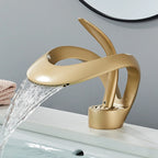 Waterfall Basin Faucet Single Handle Solid Brass