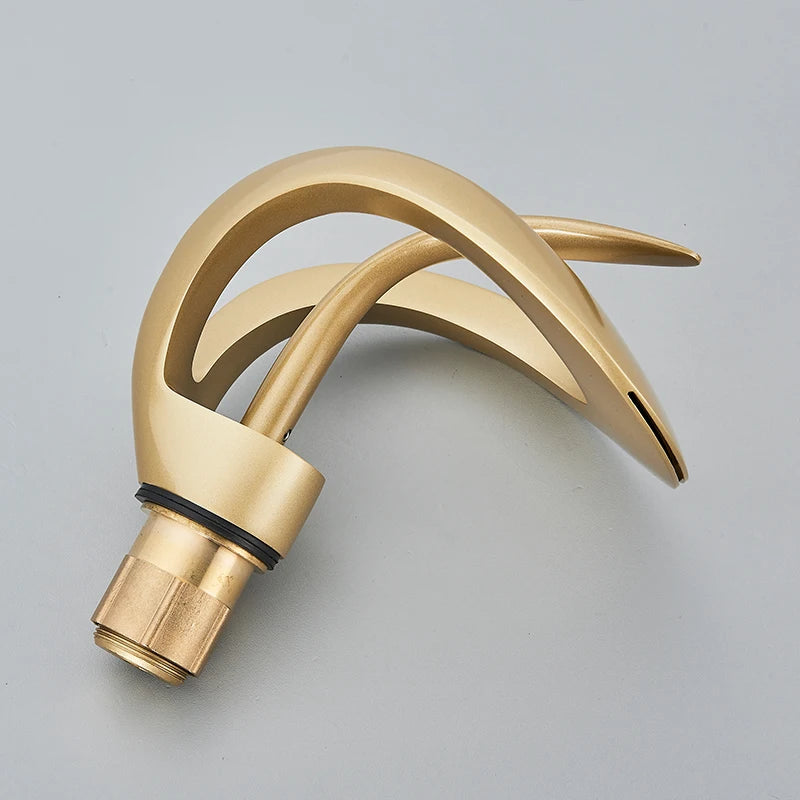 Waterfall Basin Faucet Single Handle Solid Brass