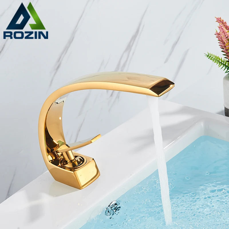 Single-Handle Brass Basin Faucet, Deck-Mounted