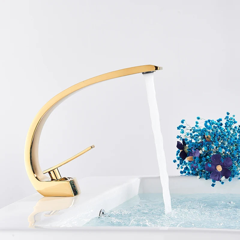 Single-Hole Basin Mixer Tap, Solid Brass Deck-Mounted in Matte Black