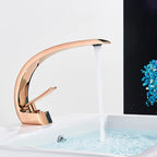 Single-Hole Basin Mixer Tap, Solid Brass Deck-Mounted in Matte Black
