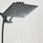 Rain Shower Head Combo 8–12 Inch with Adjustable Extension Arm and 3-Way Handheld Spray