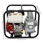7.5 HP 4-Stroke Gasoline Water Transfer Pump, 1.18 In Suction for Farm Irrigation and Drainage