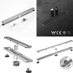36 Inch Linear Shower Drain, 304 Stainless Steel Fast Drainage with Tile Insert and Hair Strainer