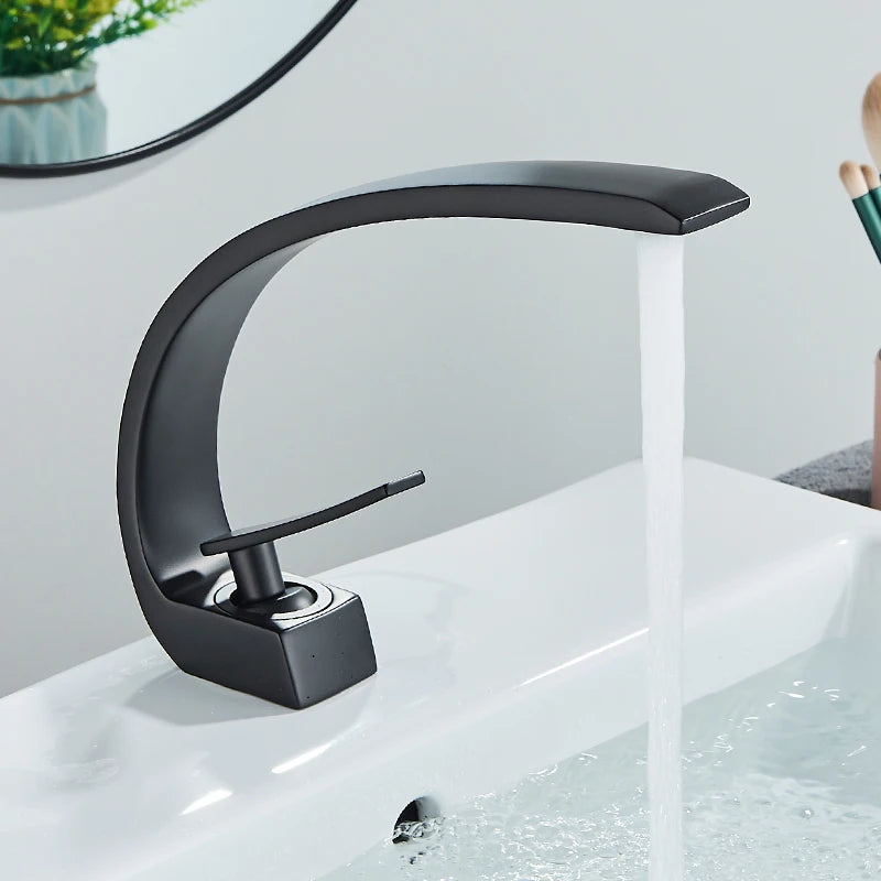 Single-Handle Brass Basin Faucet, Deck-Mounted
