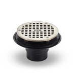5 Inch Round Shower Drain, Adjustable ABS Body with Nickel Head Assembly and 2 Inch Outlet