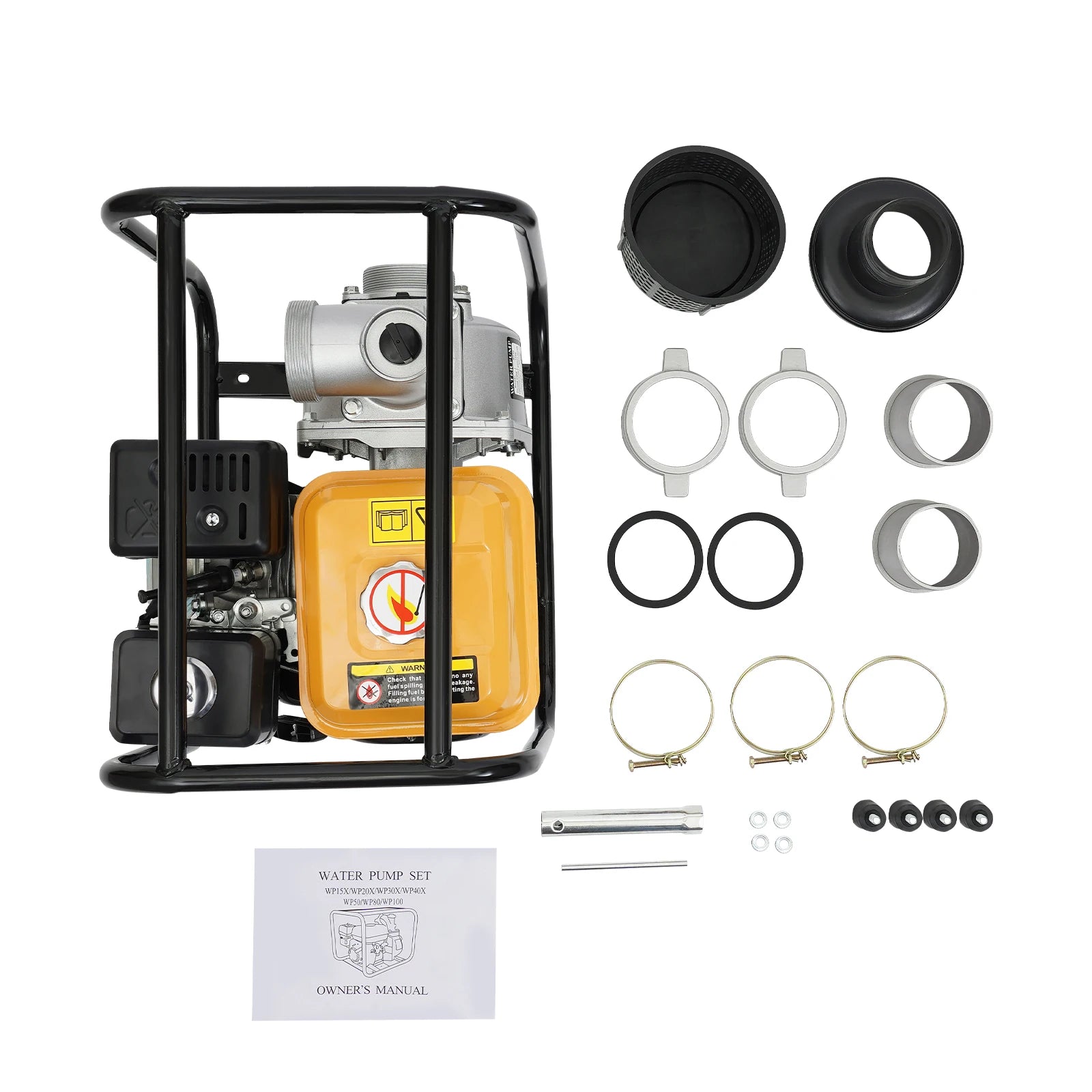 7.5 HP 4-Stroke Gasoline Water Pump, 3 Inch Inlet and Outlet for Irrigation and Drainage
