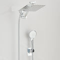 Rain Shower Head Combo 8–12 Inch with Adjustable Extension Arm and 3-Way Handheld Spray