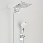 Rain Shower Head Combo 8–12 Inch with Adjustable Extension Arm and 3-Way Handheld Spray