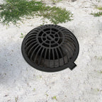 Round Dome Drainage Grate with Frame, Overflow Relief Gully for Garden, Yard and Lawn