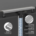 24 Inch Linear Shower Drain, Brushed Nickel Removable Grate and Adjustable Feet for Bathroom and Balcony