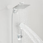 Rain Shower Head Combo 8–12 Inch with Adjustable Extension Arm and 3-Way Handheld Spray