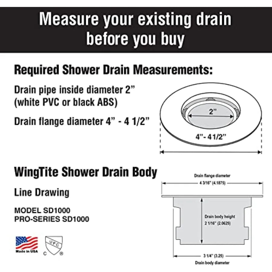 Pro-Series New Construction Shower Drain, Chrome Top-Install SD1000 with 10-Year Warranty