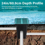 Catch Basin Drain 16.5x16.5x24 Inch with Grate and Debris Basket for Yard, Patio and Driveway