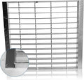 Galvanized Steel Outdoor Drain Cover 18x18 Inch Square with Base, Silver