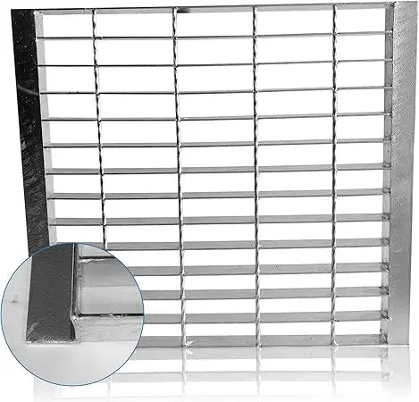 Galvanized Steel Outdoor Drain Cover 18x18 Inch Square with Base, Silver