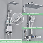 4-Way Thermostatic Shower Faucet with Digital Display and Shelf