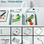 Waterfall Kitchen Sink with Digital Display, Stainless Steel