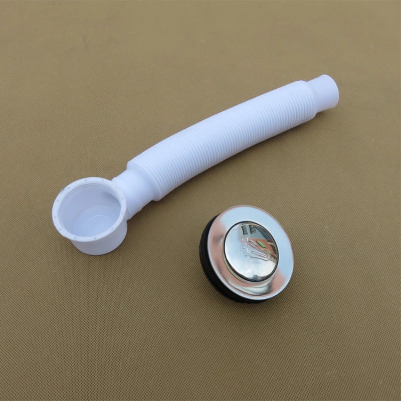 Pop-Up Bathtub and Basin Drain with Filter, Chrome Finished Waste Drainer Set