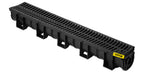HDPE Trench Drain System 6x39 Inch with 6 End Caps, Black for Driveway and Garden