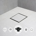 6 Inch Square Shower Drain with Tile Insert Stealth Cover, Stainless Steel