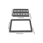 24x16 Inch Outdoor Trench Drain Grate Cover with Frame, 500 Lb Load Rating