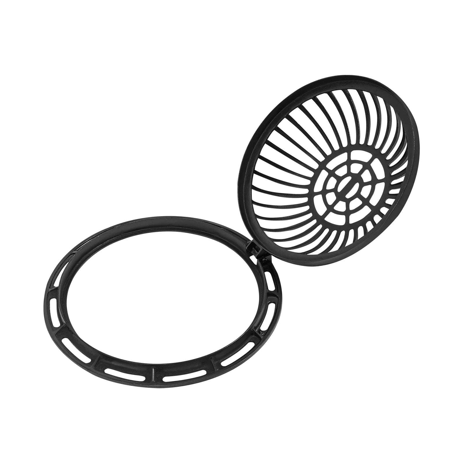 Round Dome Drainage Grate with Frame, Overflow Relief Gully for Garden, Yard and Lawn