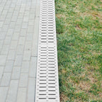 HDPE Trench Drain System 3x39 Inch with Metal Grate, 5.9x5.1 In Channel for Garage and Driveway