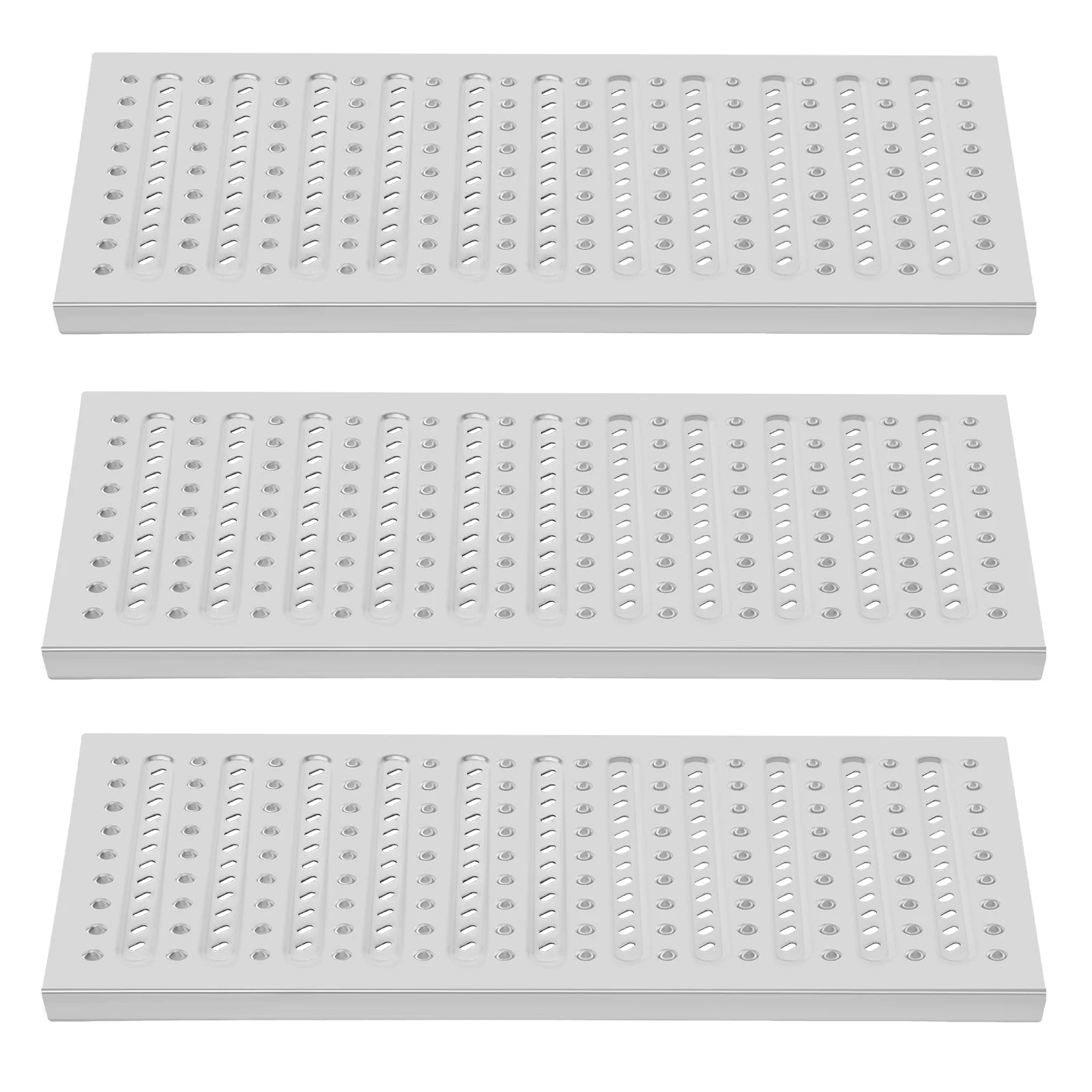 Stainless Steel Trench Drain Grate Cover 3-Piece Set, 22.8 x 11.8 In Each