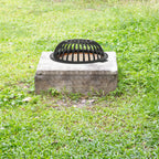 Round Dome Drainage Grate with Frame, Overflow Relief Gully for Garden, Yard and Lawn