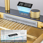 Waterfall Kitchen Sink with Digital Display, Stainless Steel