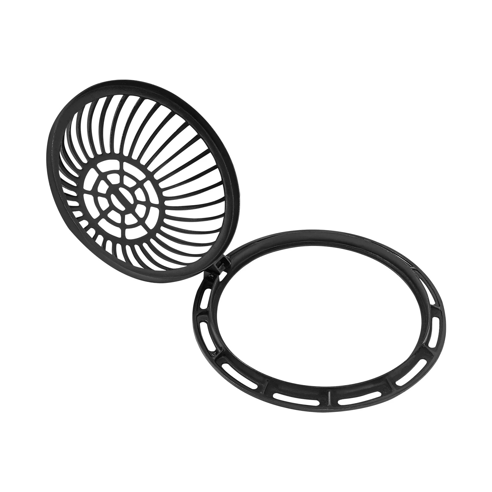 Round Dome Drainage Grate with Frame, Overflow Relief Gully for Garden, Yard and Lawn