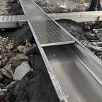 304 Stainless Steel Trench Drain 39.4x5.9x5.5 Inch, B125 Rated with Galvanized Grate for Driveway