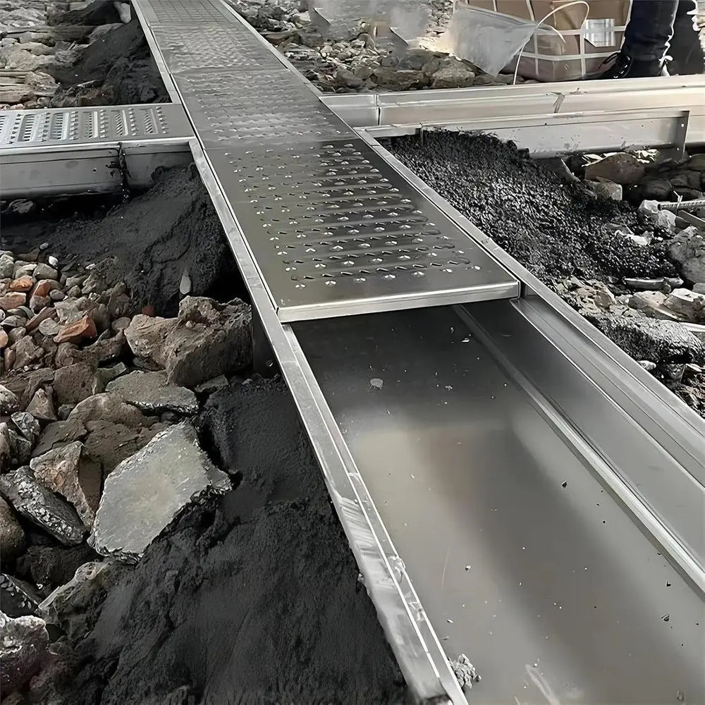 304 Stainless Steel Trench Drain 39.4x5.9x5.5 Inch, B125 Rated with Galvanized Grate for Driveway