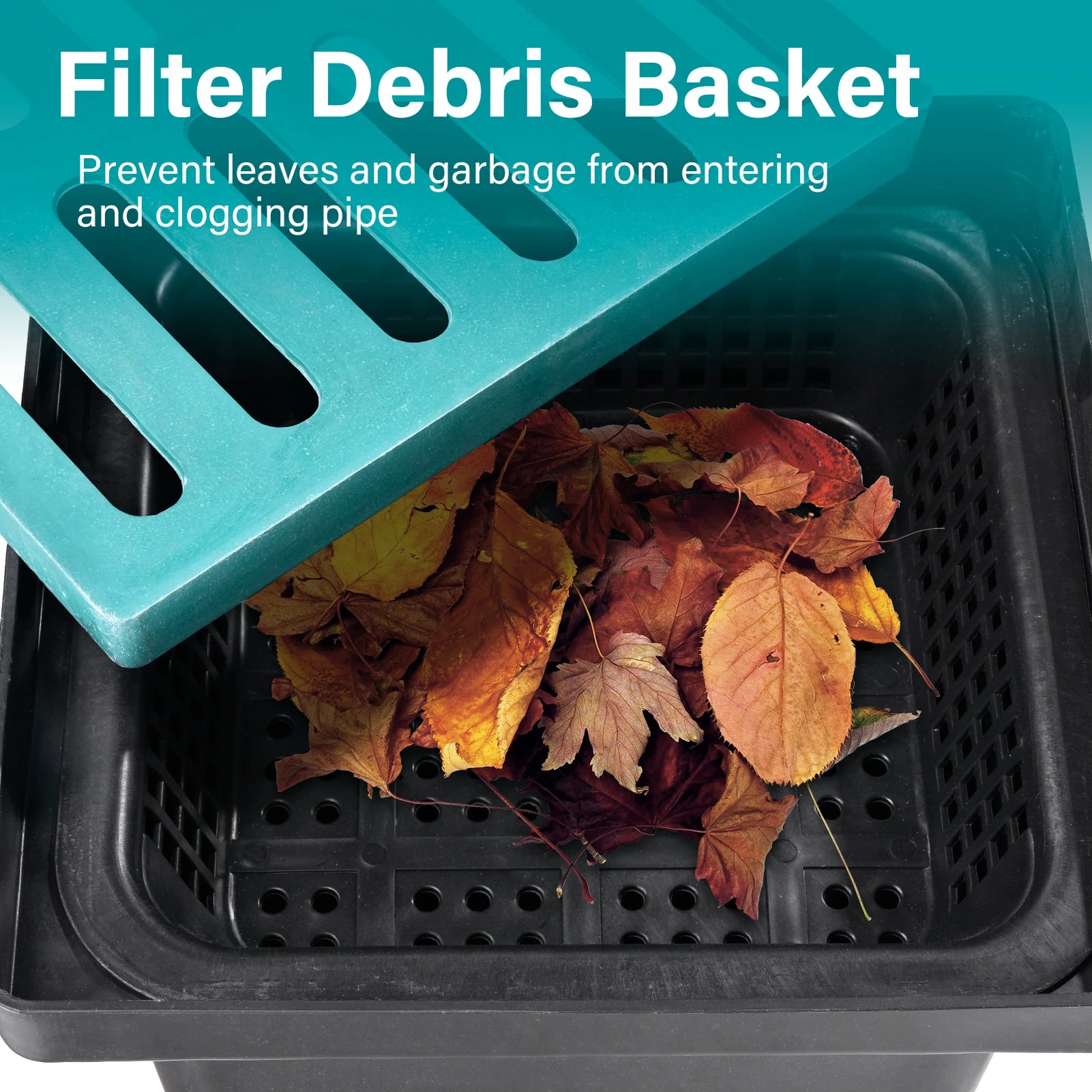 Catch Basin Drain 16.5x16.5x24 Inch with Grate and Debris Basket for Yard, Patio and Driveway
