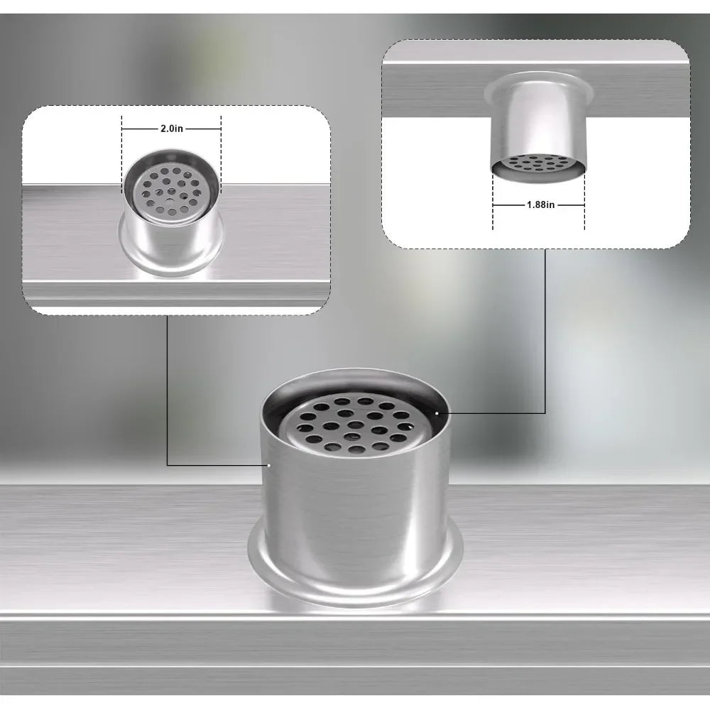 12 Inch Linear Shower Drain with Reversible Flat and Tile Insert Cover, Stainless Steel