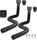 Flexible Gutter Downspout Extension 7 Ft, Black 2-Pack for 2x3 and 3x4 Downspouts