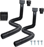 Flexible Gutter Downspout Extension 7 Ft, Black 2-Pack for 2x3 and 3x4 Downspouts