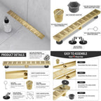 32 Inch Linear Shower Drain, 304 Stainless Steel High-Flow 51 L/Min US Standard Floor Drain