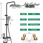 4-Function Piano-Key Rainfall Shower System with Digital Display