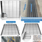 Galvanized Steel Outdoor Drain Cover 18x18 Inch Square with Base, Silver