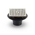 5 Inch Square Shower Drain, ABS Body with Nickel Head Assembly and 2 Inch Outlet