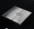 8 Inch Square Shower Drain, Brushed Nickel Wedge Wire Grate 304 Stainless Steel with Hair Strainer