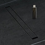 12 Inch Linear Shower Drain, Matte Black Tile Insert 304 Stainless Steel with Hair Strainer