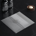 8 Inch Square Shower Drain, Brushed Nickel Wedge Wire Grate 304 Stainless Steel with Hair Strainer