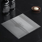 8 Inch Square Shower Drain, Brushed Nickel Wedge Wire Grate 304 Stainless Steel with Hair Strainer