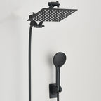 Rain Shower Head Combo 8–12 Inch with Adjustable Extension Arm and 3-Way Handheld Spray